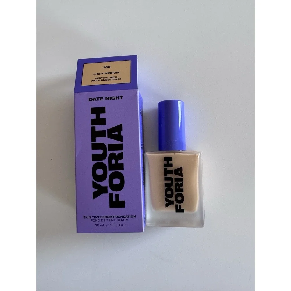 Youth Foria Skin Tint Serum Foundation Shade 260 Light Medium Neutral $48 Nib